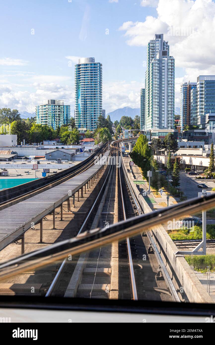 View From The Translink Skytrain On The Canada Line Crossing The Fraser