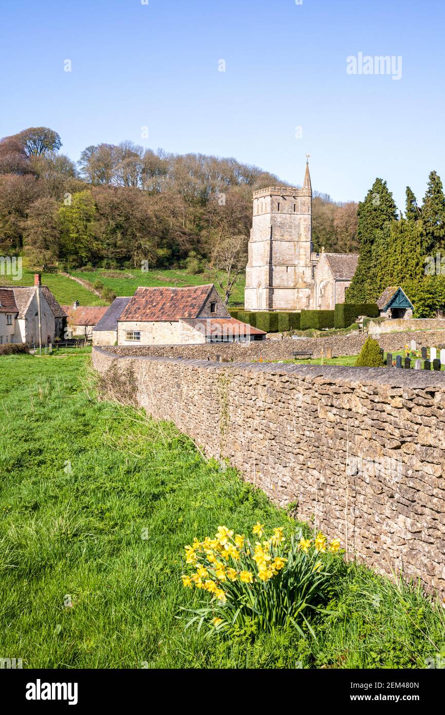Springtime in the Cotswold village of Hawkesbury, South Gloucestershire UK Stock Photo