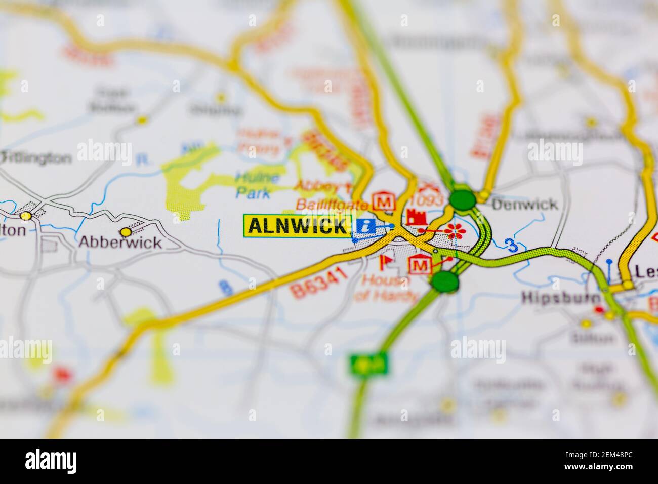 Alnwickon a map hires stock photography and images Alamy