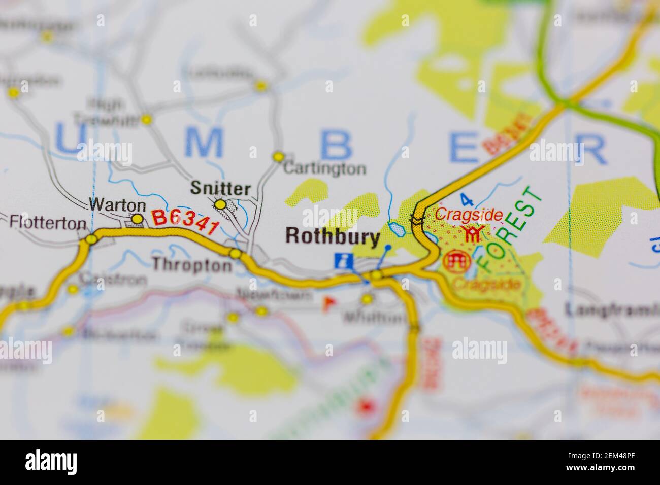 Rothbury on a map hires stock photography and images Alamy