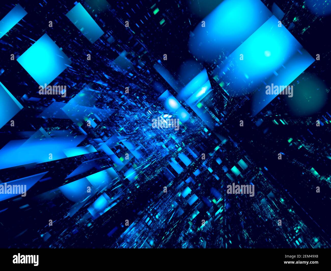 Technology background with perspective effect - abstract 3d illustration Stock Photo