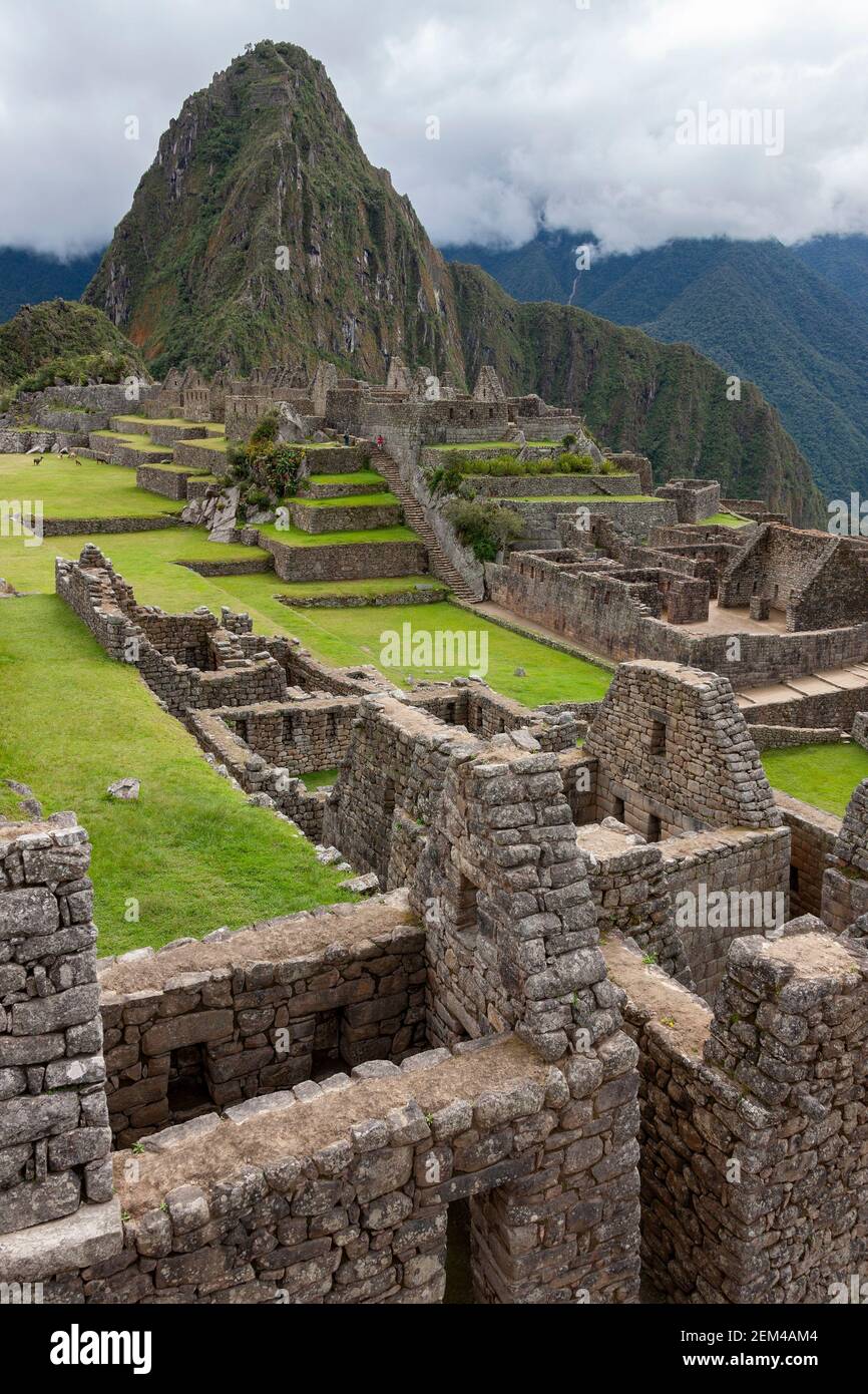 The Inca city of Machu Picchu in Peru, South America. Although known locally, it was not known to the Spanish during the colonial period and was unkno Stock Photo