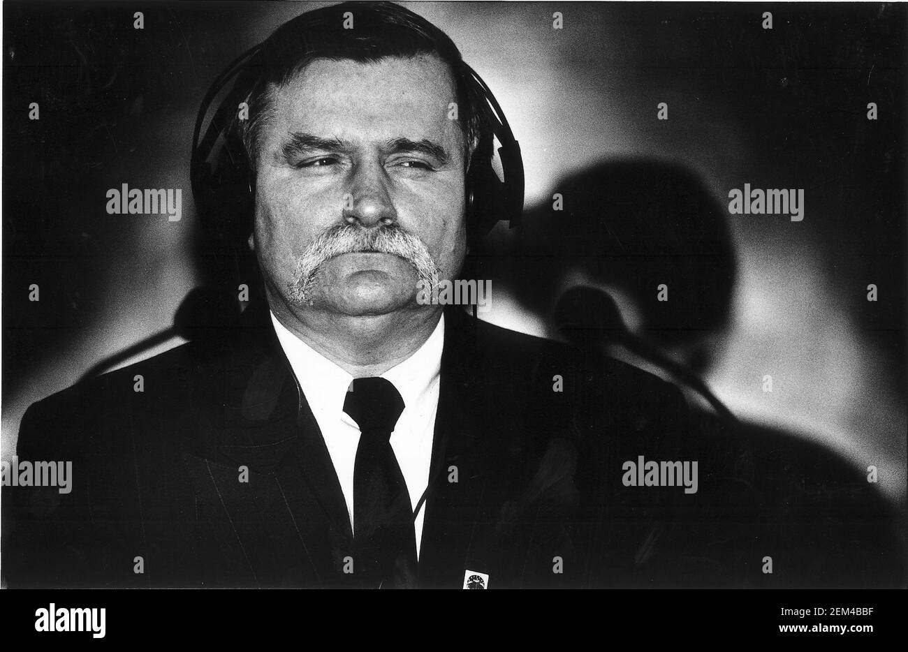 Lech Walesa taking questions after speaking at the Future of Europe Conference at Lancaster House Stock Photo