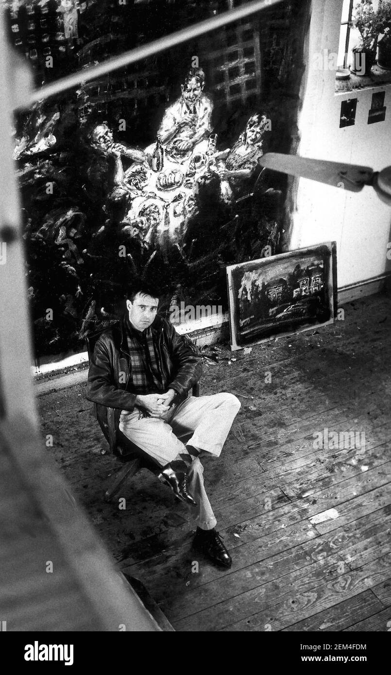 John Keane artist in his studio Stock Photo Alamy