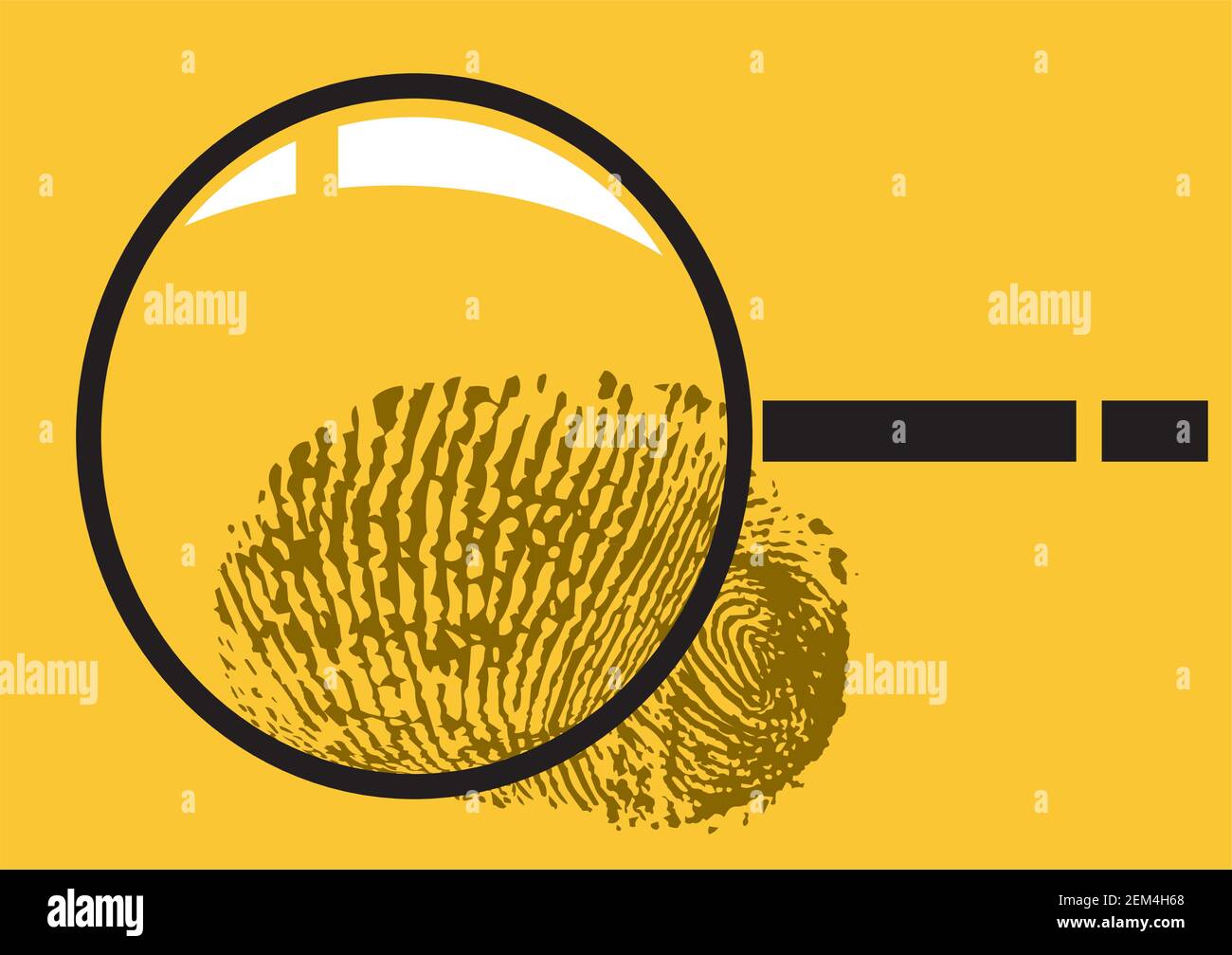 Magnifying Glass and Fingerprint Stock Vector