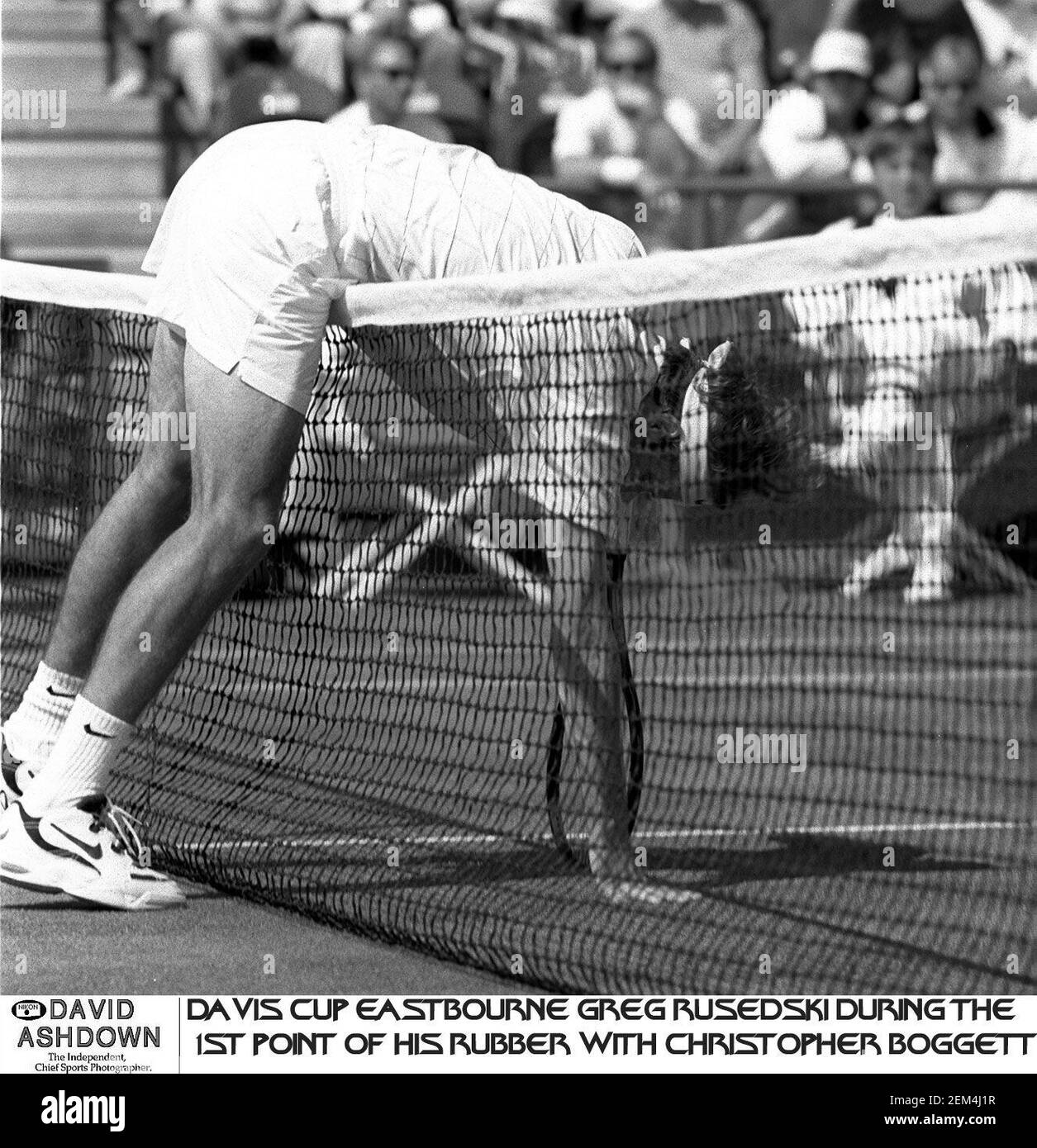 TennisDavis Cup Eastbourne 1995 Greg Rusedski during the tie against Monaco Stock Photo