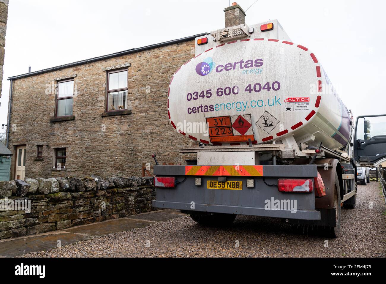 Delivery of heating oil to a rural domestic property, North Yorkshire