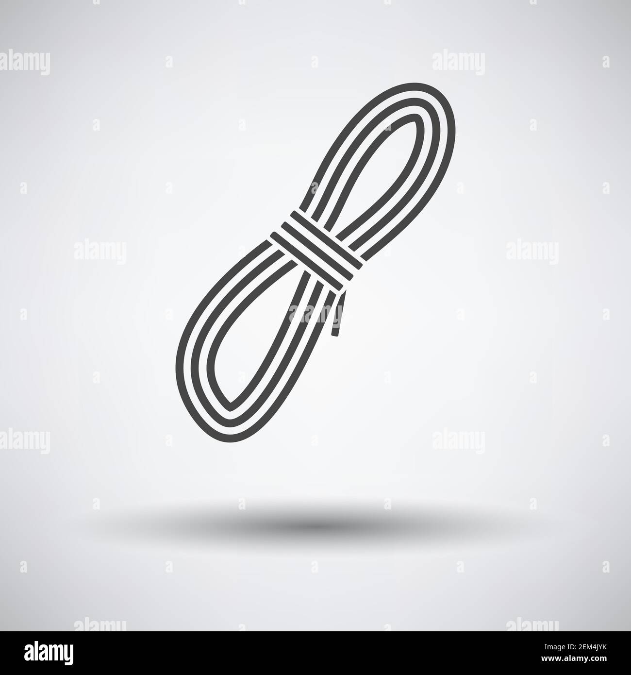 Climbing Rope Icon. Dark Gray on Gray Background With Round Shadow ...