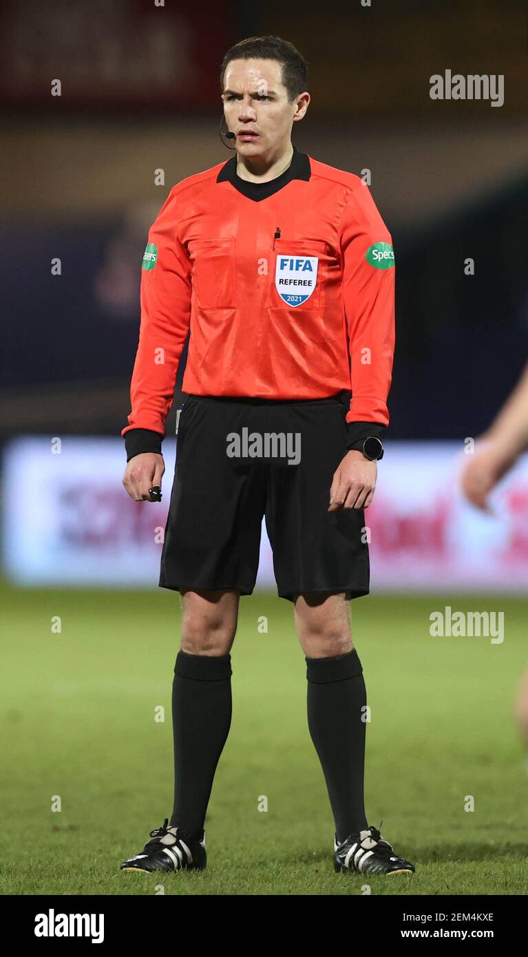 Referee David Munro during the Scottish Premiership match at the Global Energy Stadium, Dundee