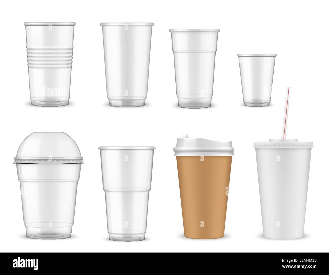 Clear coffee cup mockup transparent tea glass mug Vector Image
