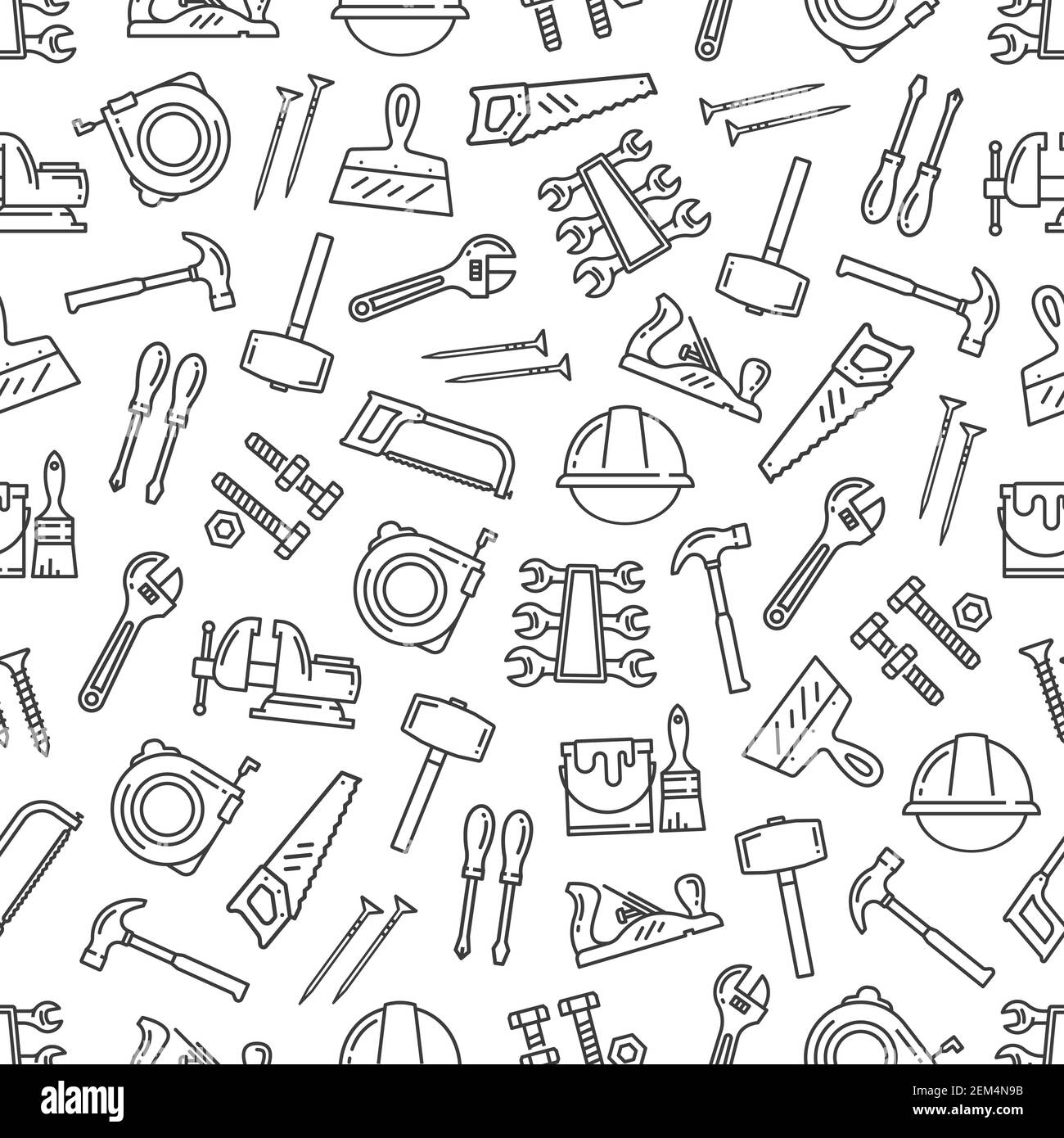 Tool pattern, construction hardware and repair instruments. Vector