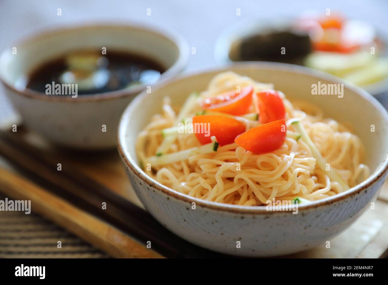 Cold noodles japanese food style Stock Photo Alamy