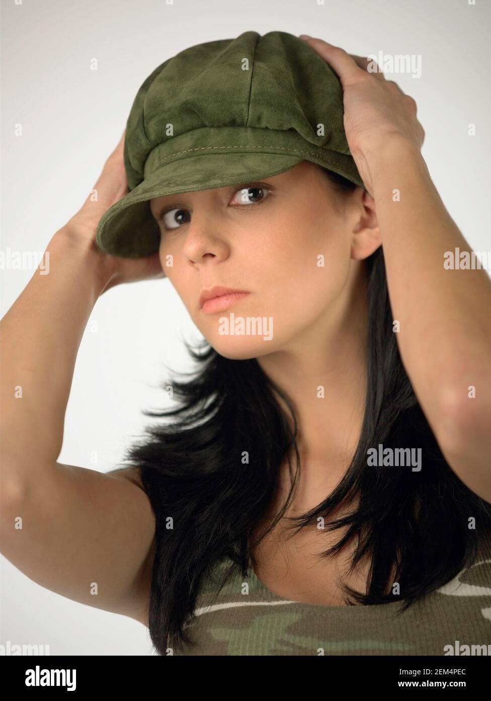 Black woman wearing cap hi-res stock photography and images - Alamy