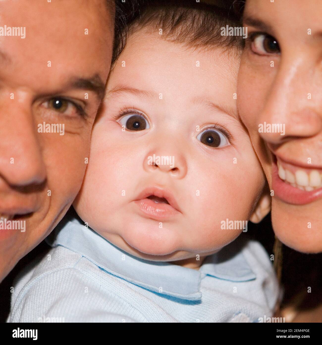 Portrait of a baby boy with his parents Stock Photo
