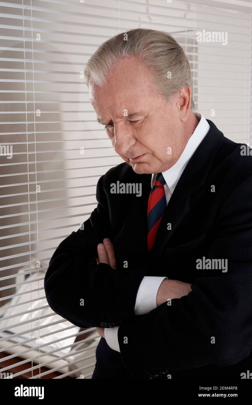 Close-up of a businessman looking serious Stock Photo