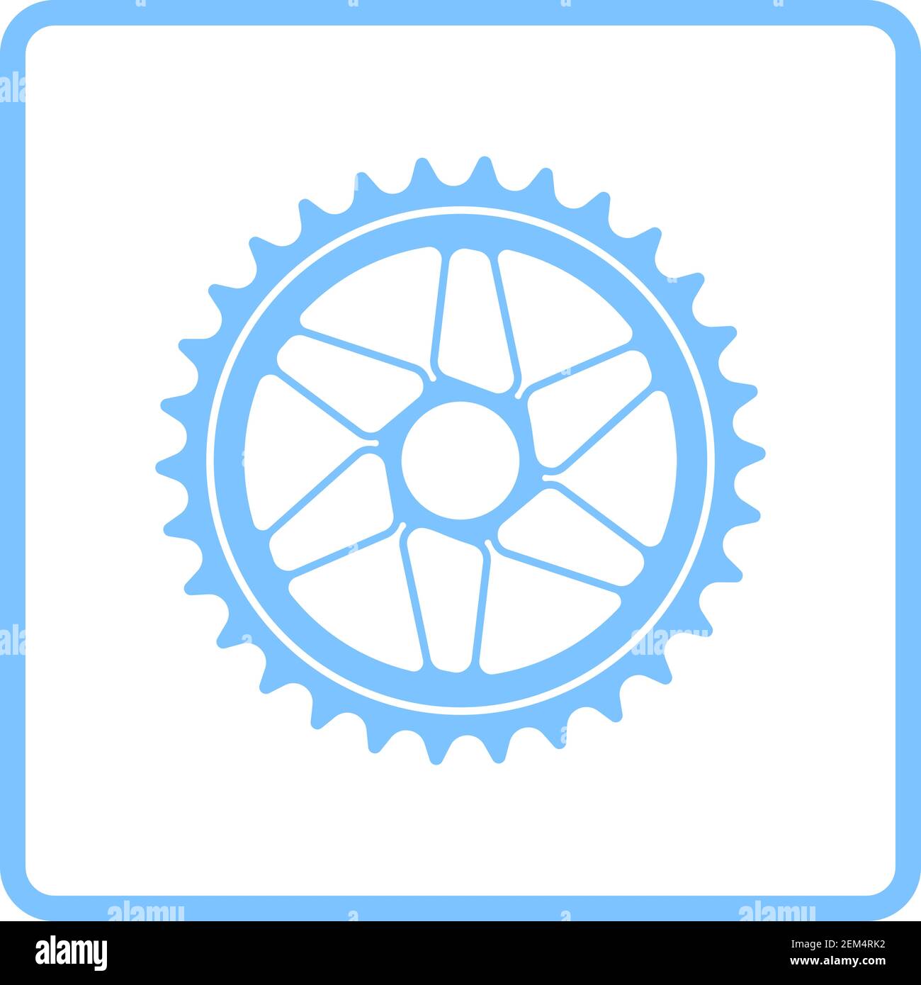 Bike Gear Star Icon. Blue Frame Design. Vector Illustration. Stock Vector