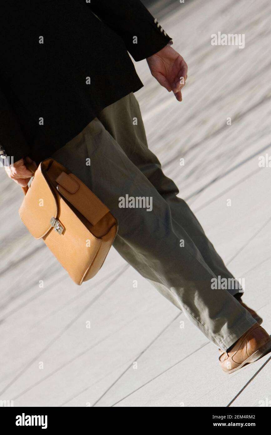 Low section view of a businessman carrying a briefcase Stock Photo
