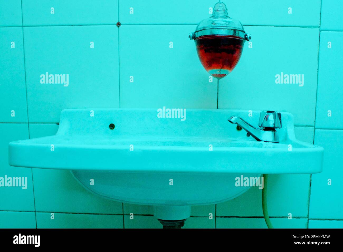 Close-up of a bathroom sink in the bathroom Stock Photo