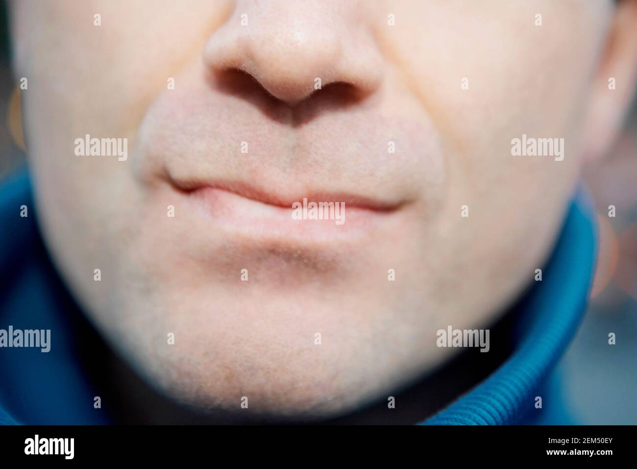Close-up of a human mouth Stock Photo