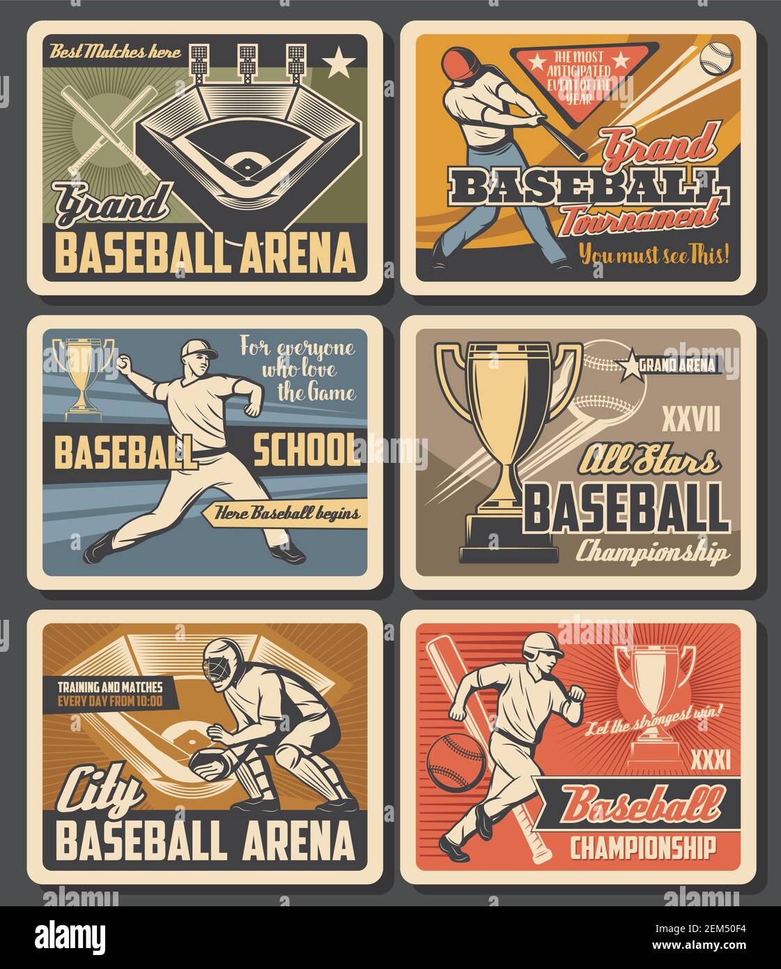 Baseball Sport League Team Tournament Retro Poster Stock Vector -  Illustration of grunge, college: 127557612