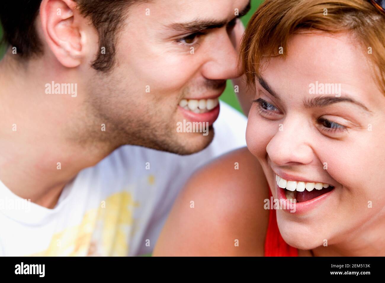 Close-up of a young couple smiling Stock Photo