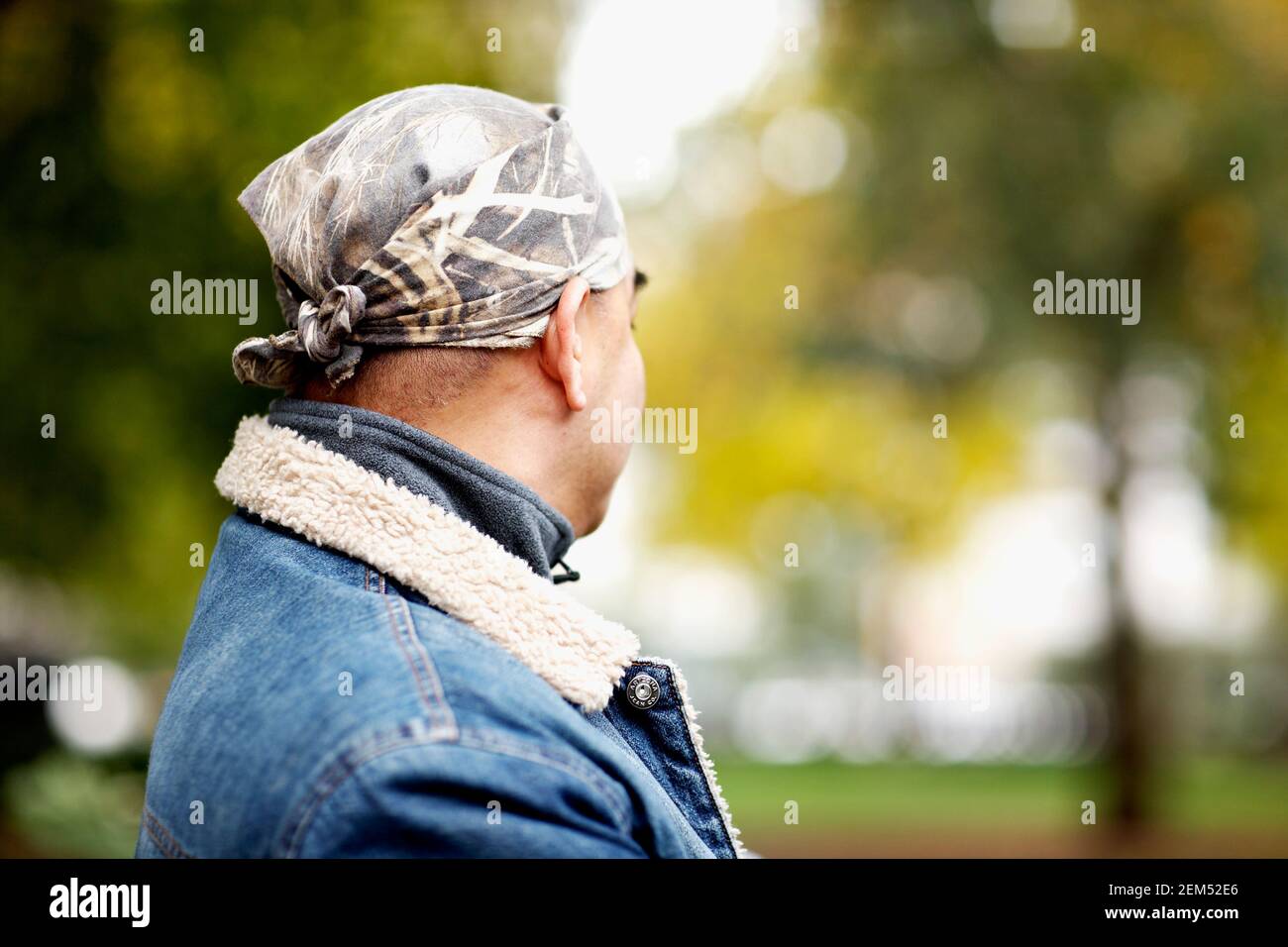 Side profile of a mature man Stock Photo