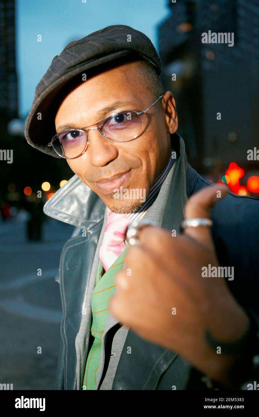 Portrait of a mid adult man showing a thumbs up sign Stock Photo