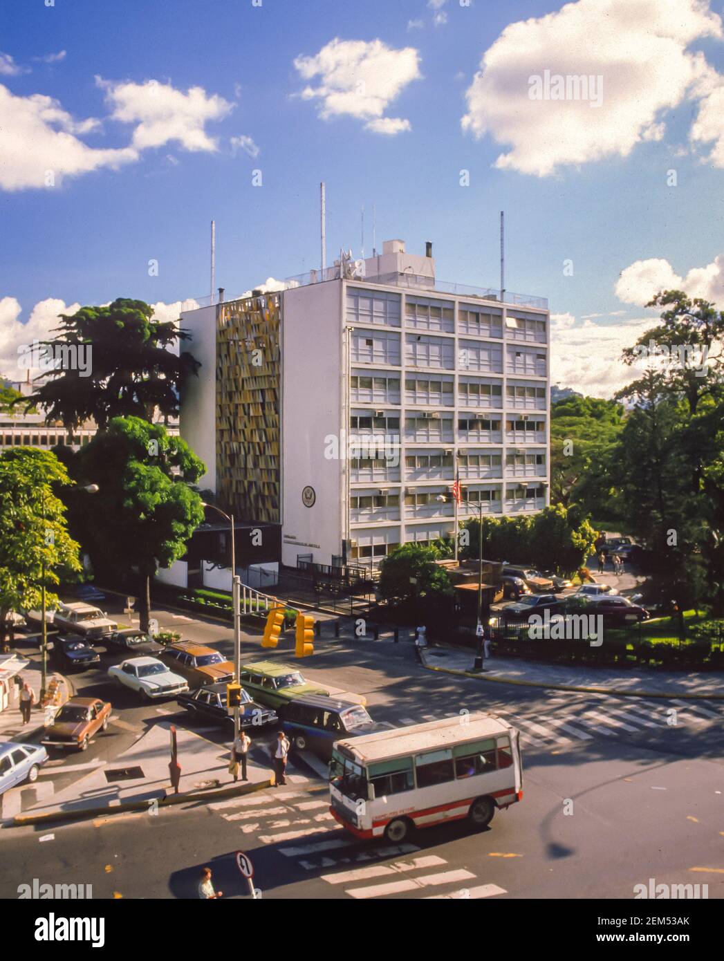 CARACAS, VENEZUELA, 1988 - United States Embassy building. Stock Photo