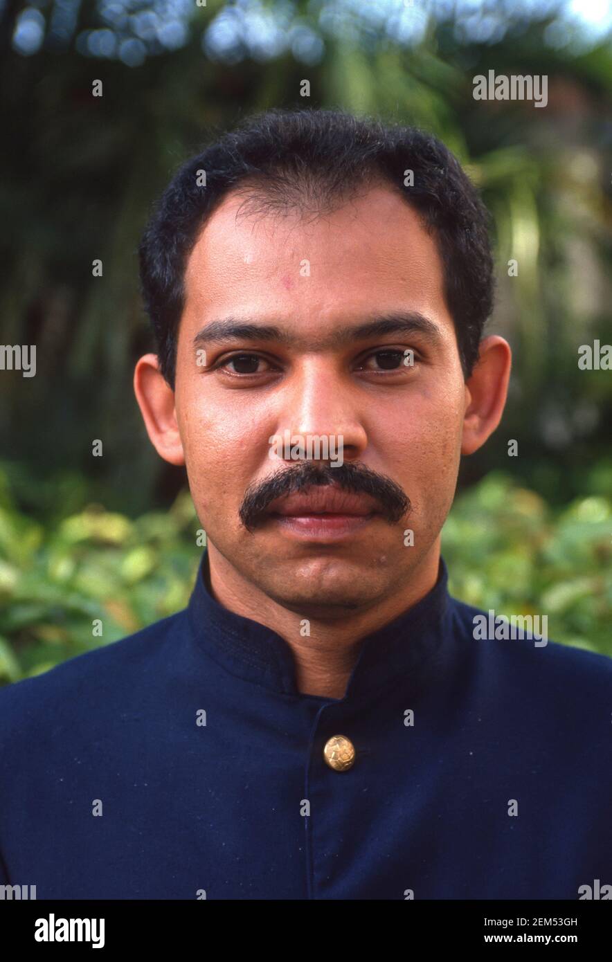 CARACAS, VENEZUELA, 1992 - Portrait of man with mustache. Stock Photo