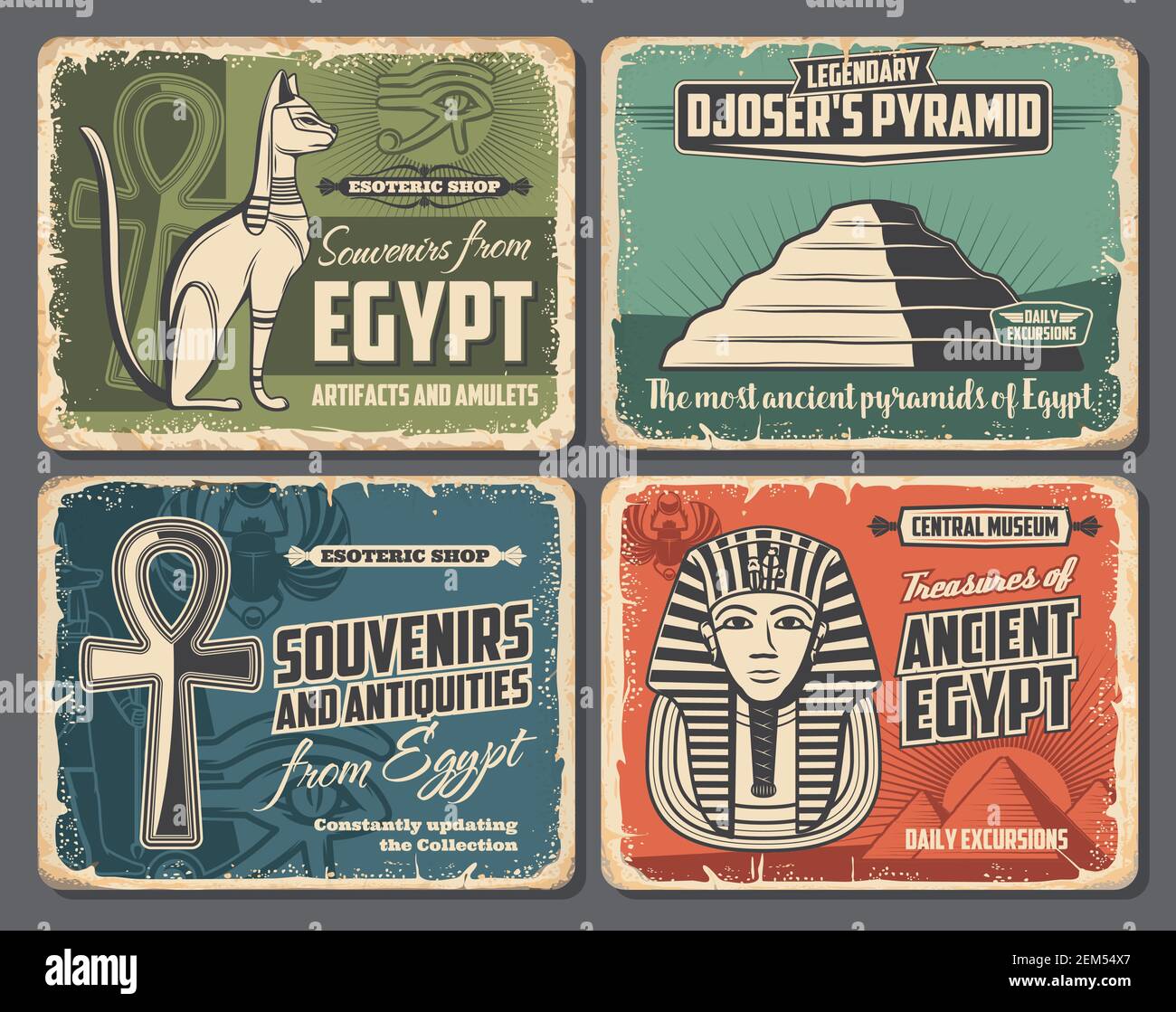 Ancient Egypt symbols, travel tourism, esoteric souvenirs and historic