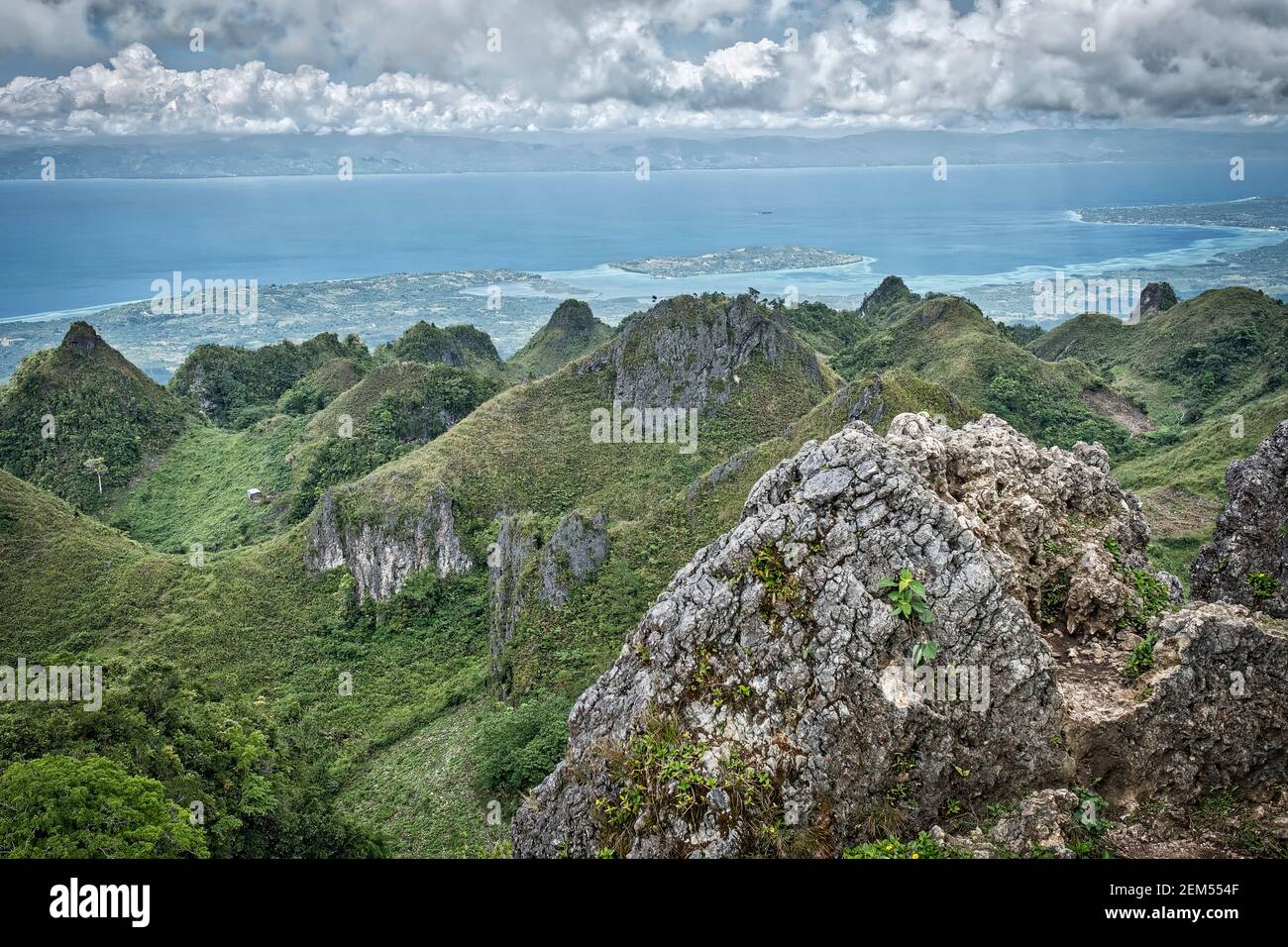 Osmena peak, Cebu, Philippines, travel, landscape, mountains, sea Stock