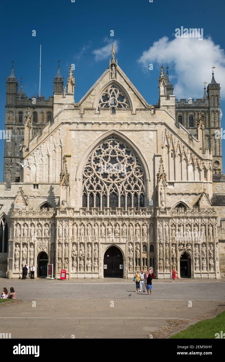 Exeter Cathedral, Exeter, Devon, UK. Stock Photo