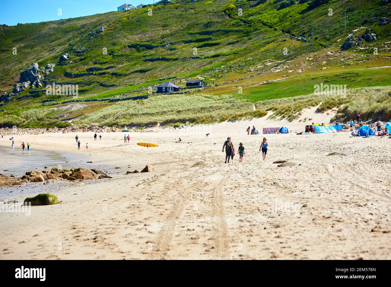 Sennen Cove in Cornwall during summer Stock Photo