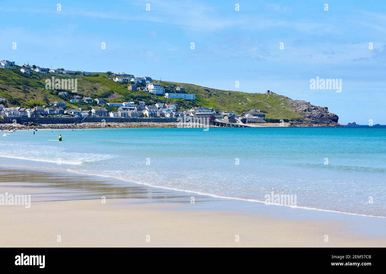 Sennen Cove in Cornwall during summer Stock Photo