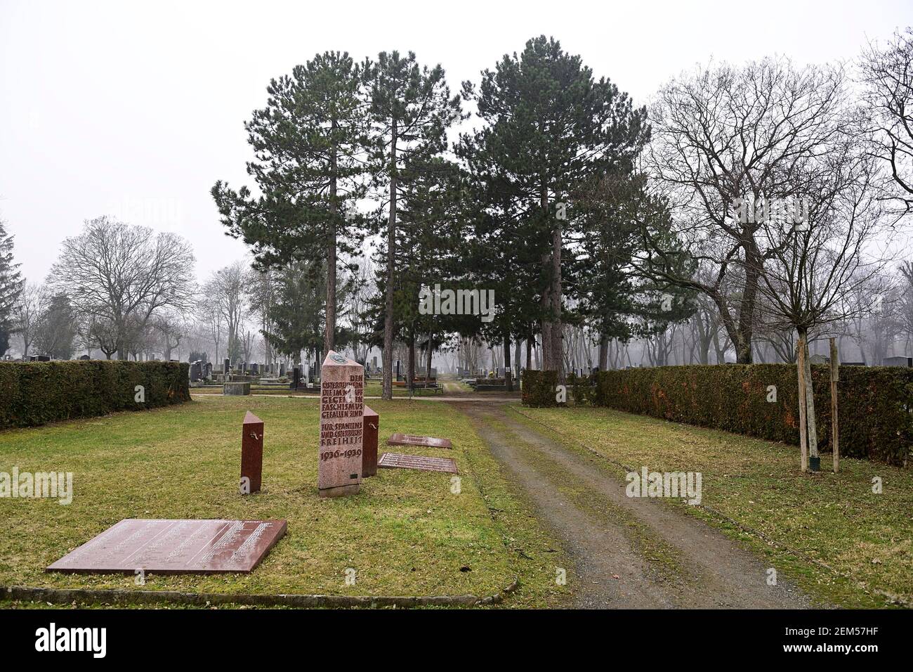 Vienna, Austria. The central cemetery in Vienna. The Austrians who fell in the fight against fascism. Stock Photo