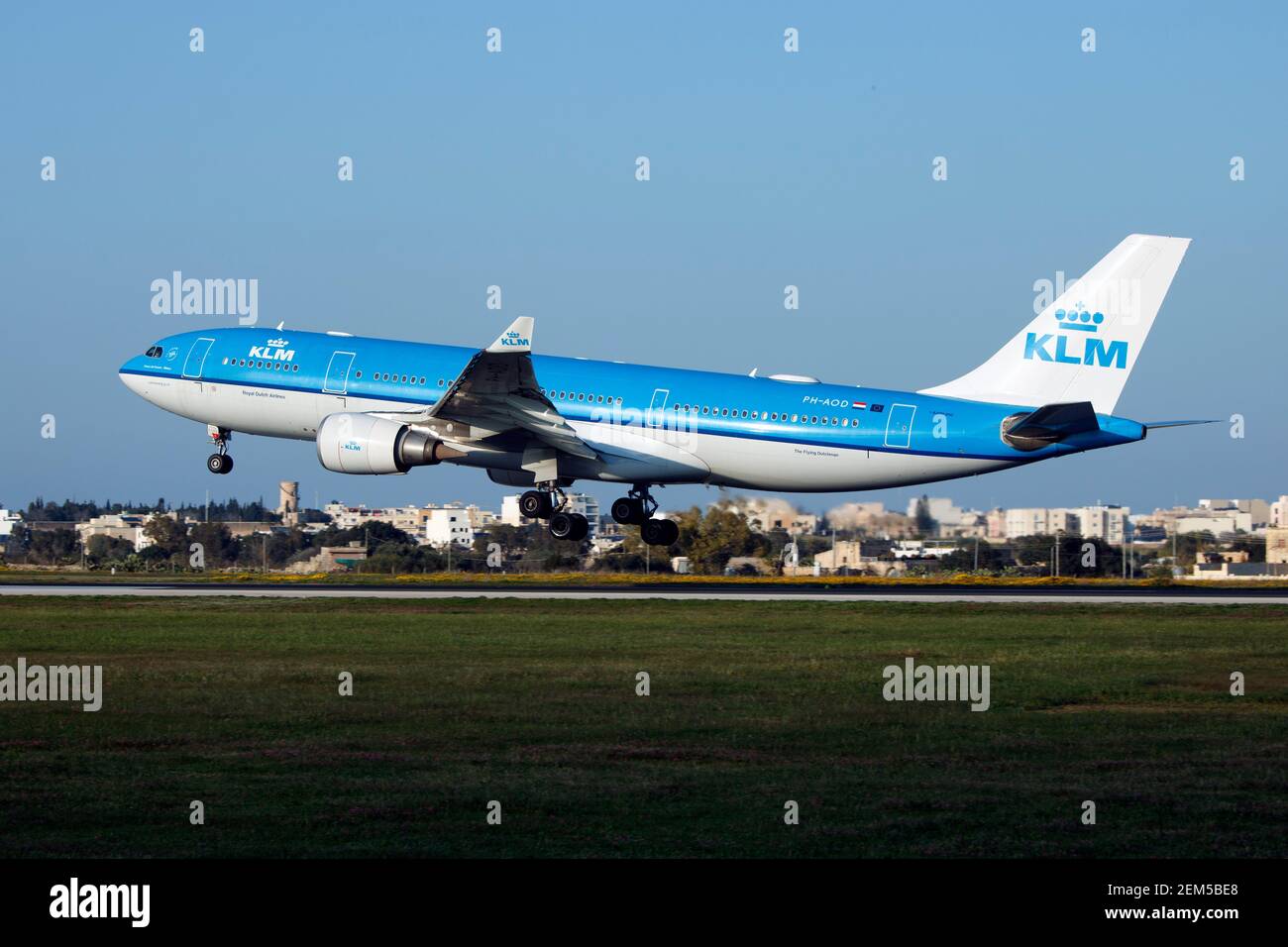 KLM Royal Dutch Airlines Airbus A330203 (REG PHAOD) arriving in