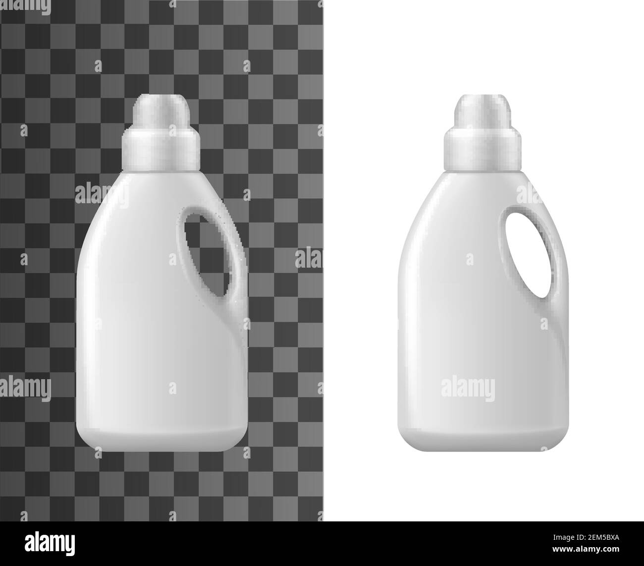Detergent bottles mockup, isolated 3d vector white blank realistic ...