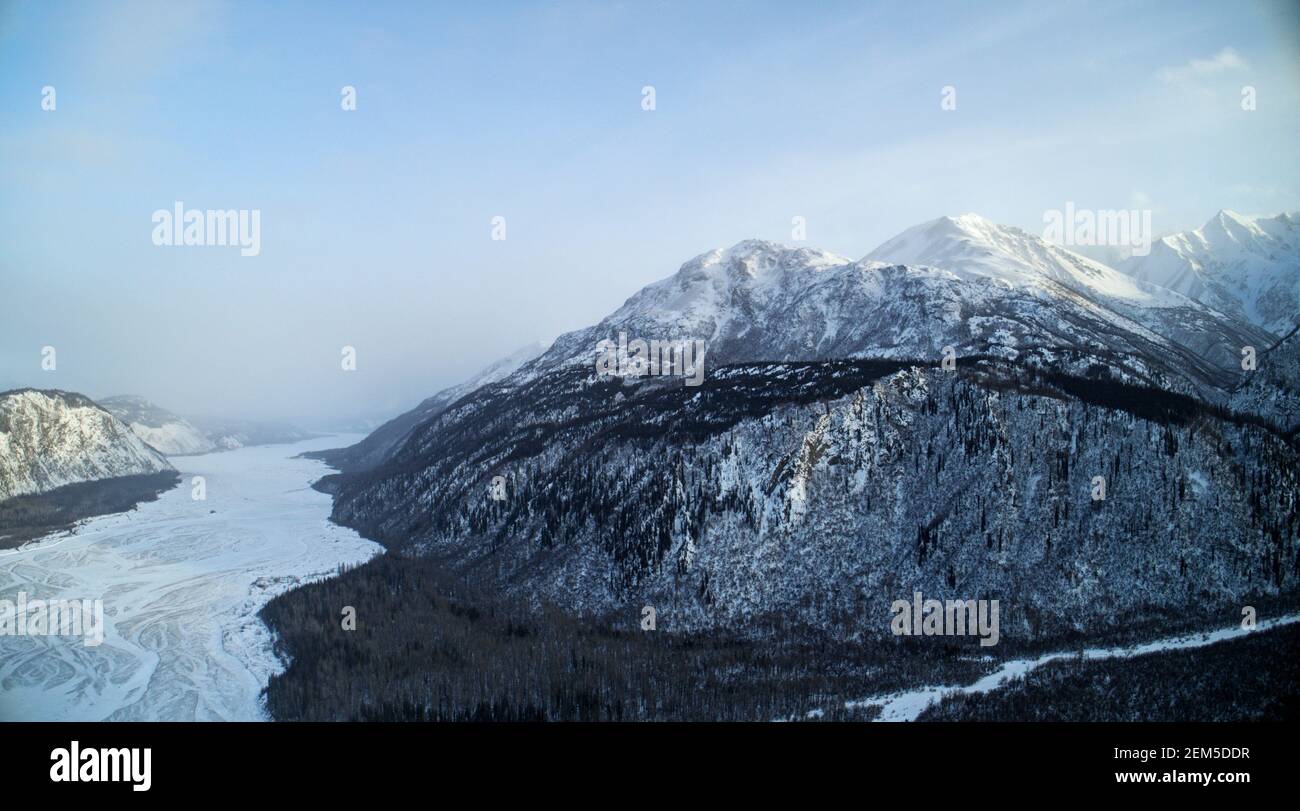 Aerial Alaska. Matanuska River Valley, Alaska Stock Photo Alamy