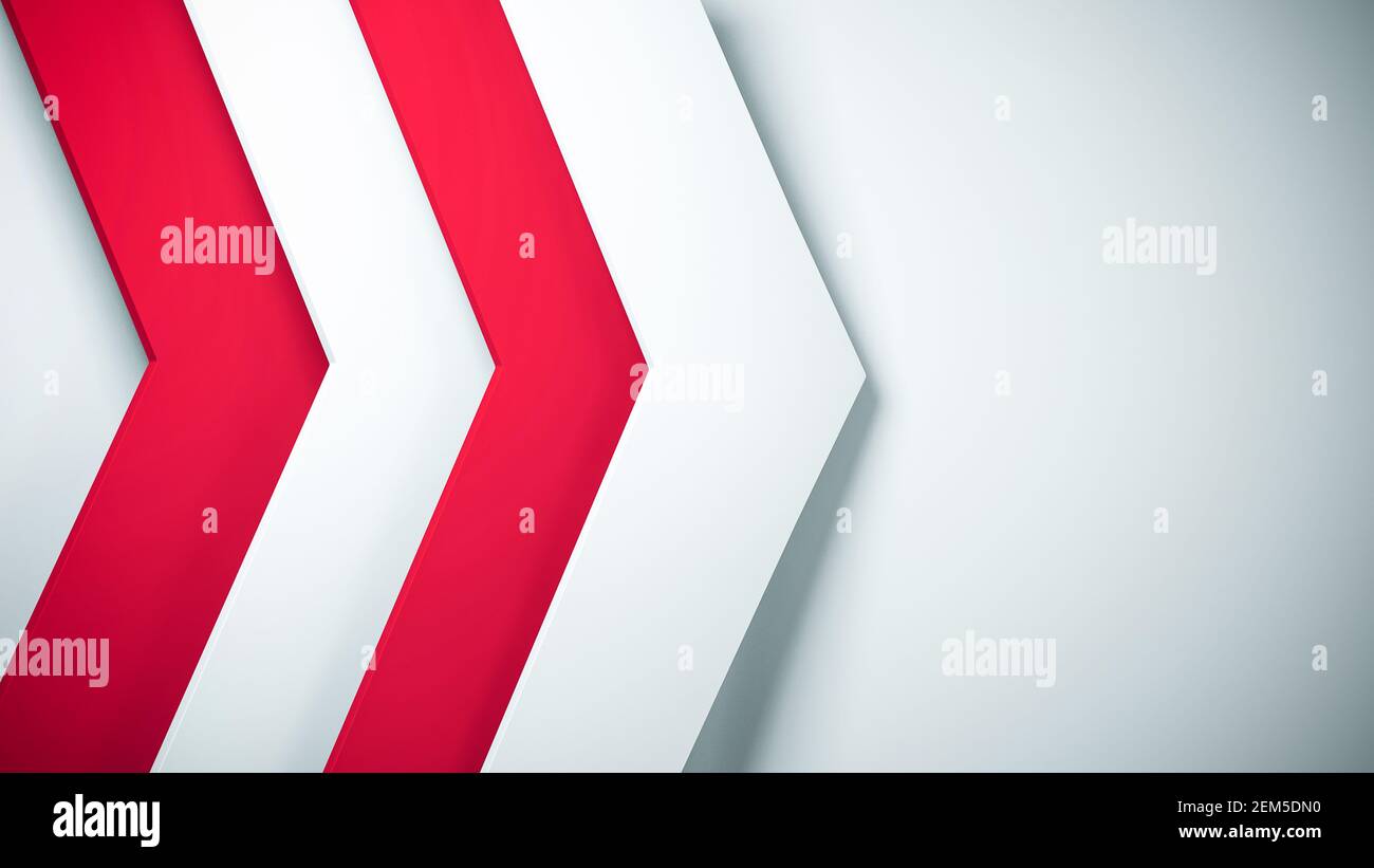 Clear pattern abstract background arrow white and red elegant back for presentations and future next shop and website. Stock Photo