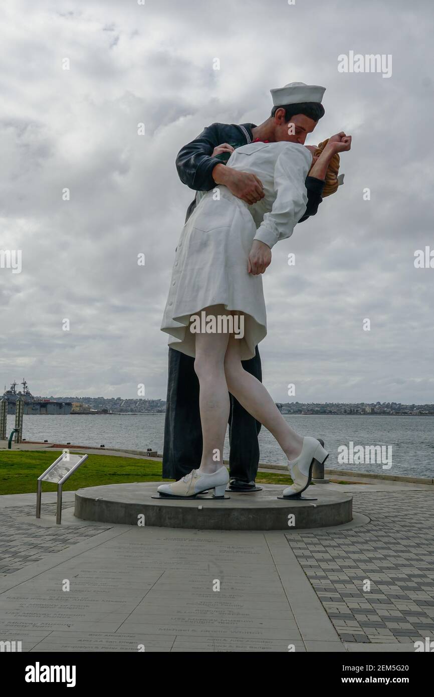 Kissing sailor statue, Port of San Diego. also known as Unconditional