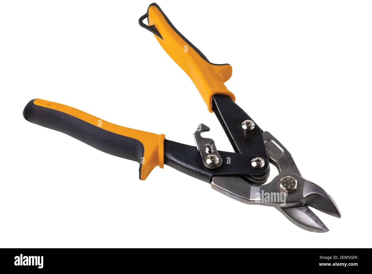 Close up view of cutter for sheet metal on white background isolated ...