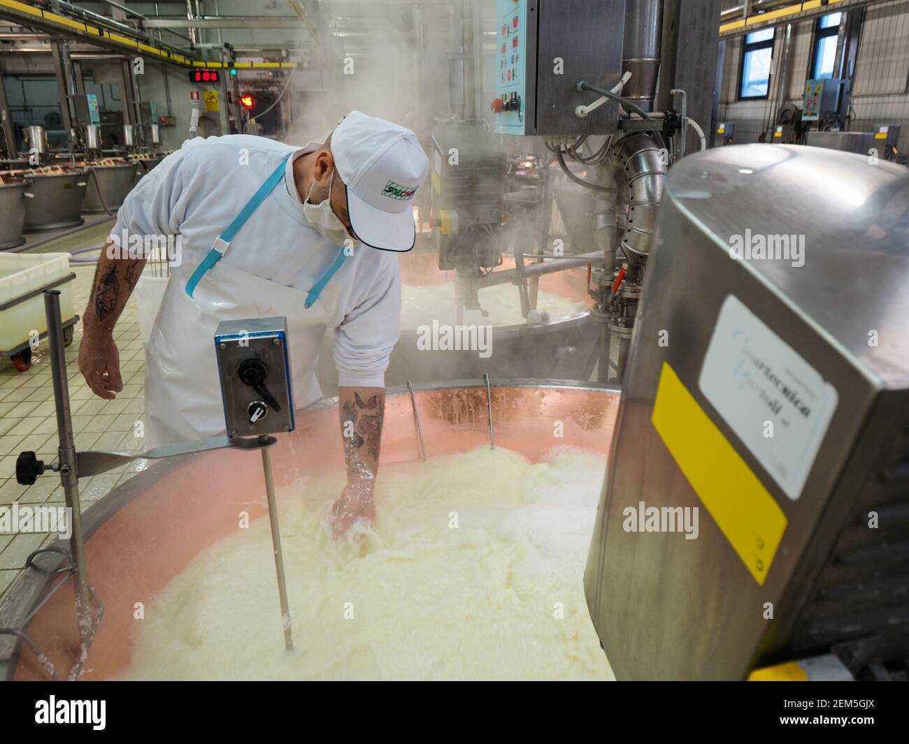 Parmigiano Reggiano cheese making facility Stock Photo Alamy