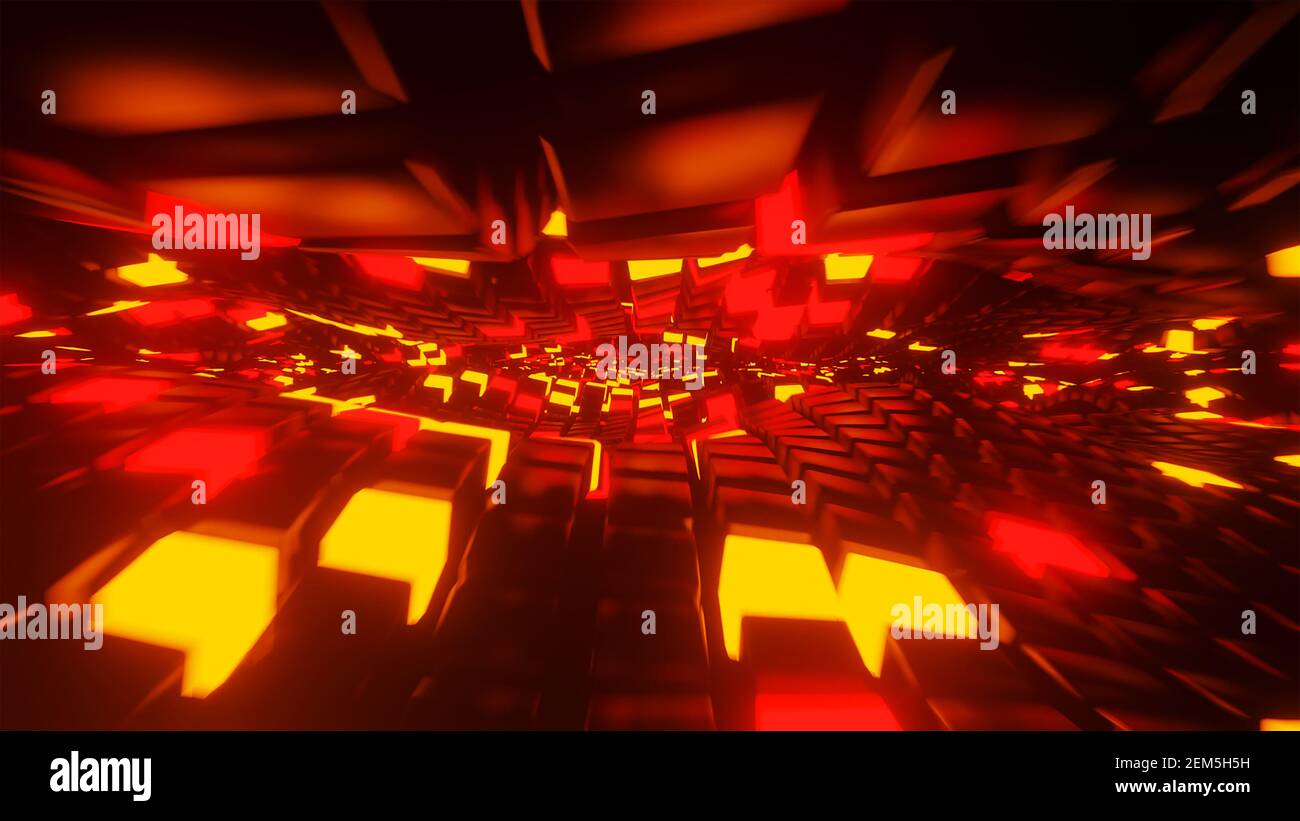 3D render neon light cubes Stock Photo - Alamy