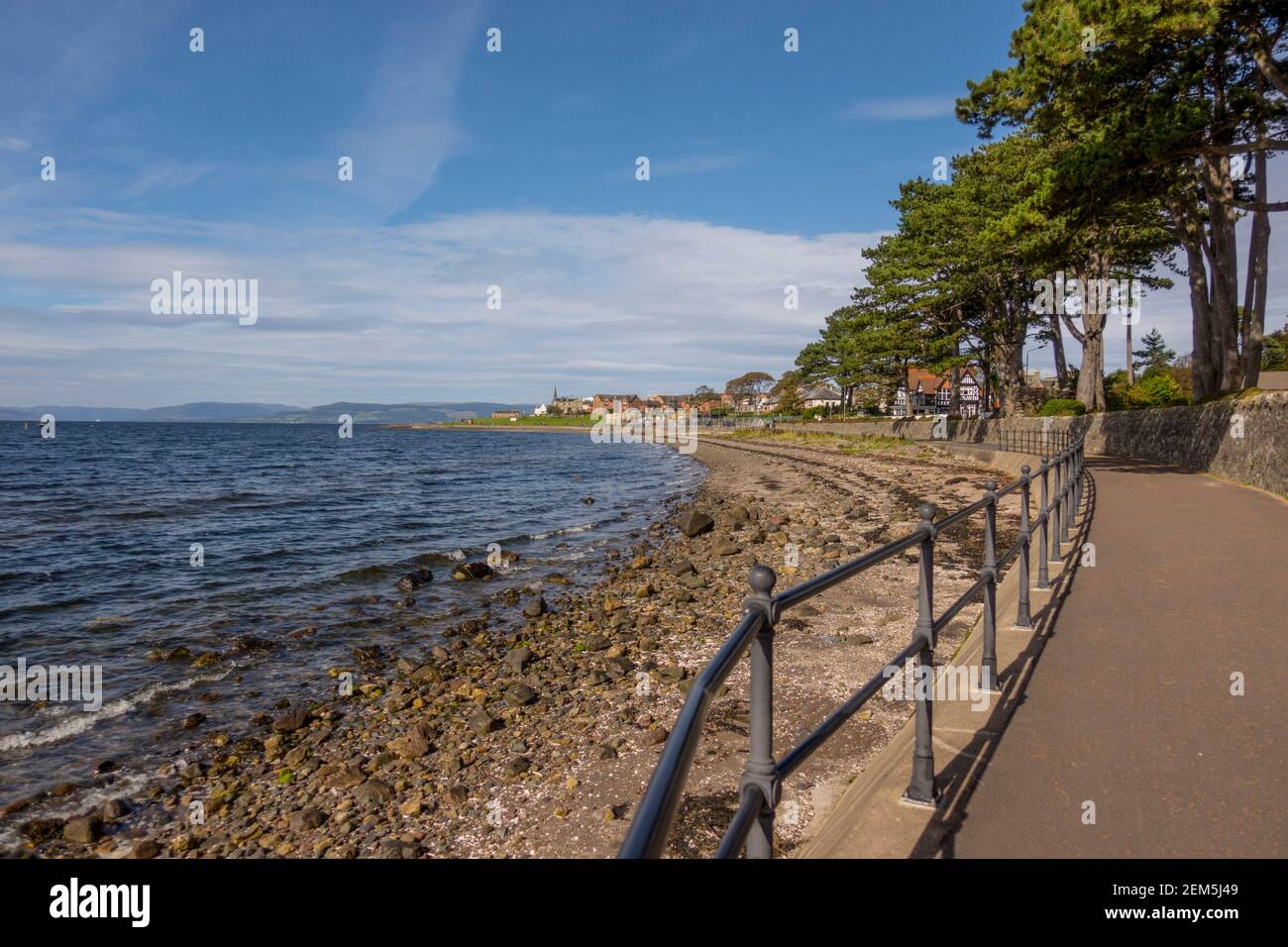 Promenade at Largs North Ayrshire with the Firth of Clyde Stock Photo