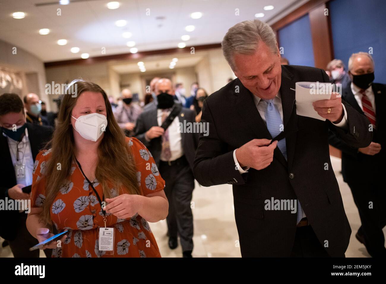 Representative Kevin McCarthy (R-CA), the House Minority Leader, puts ...