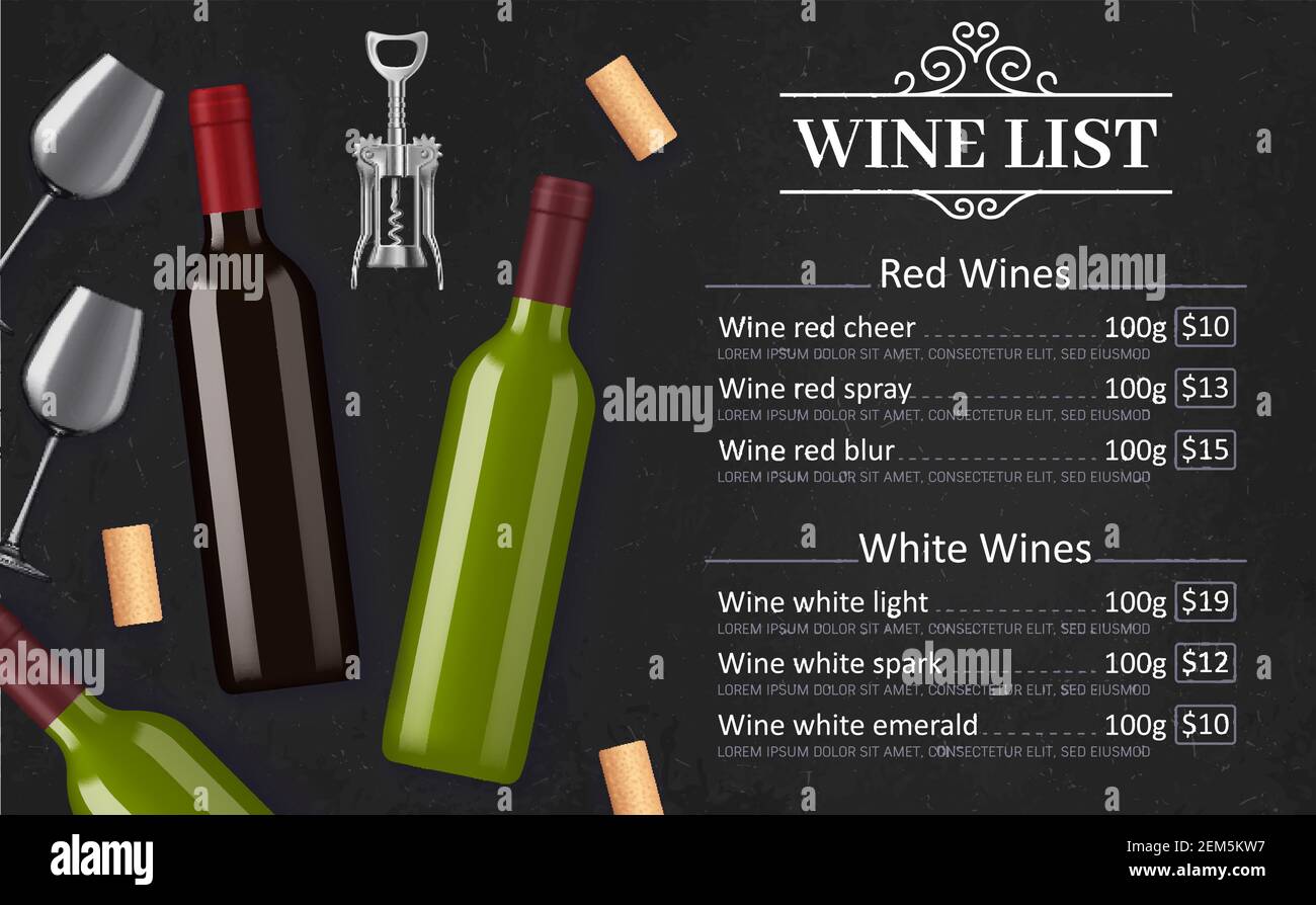List of red and white wines top