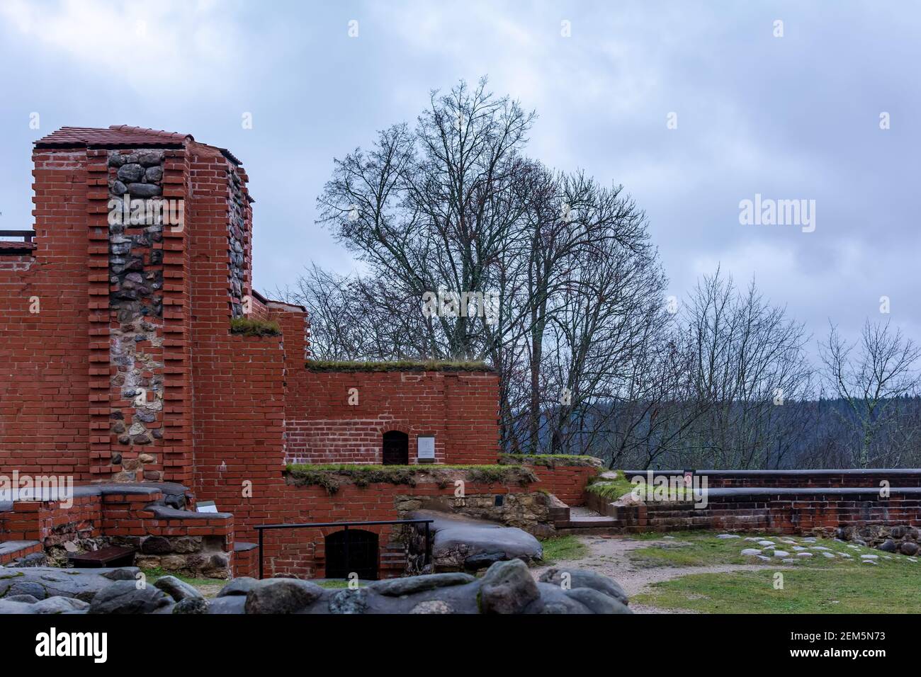 Inner yard of Turaida Medieval Castle Stock Photo