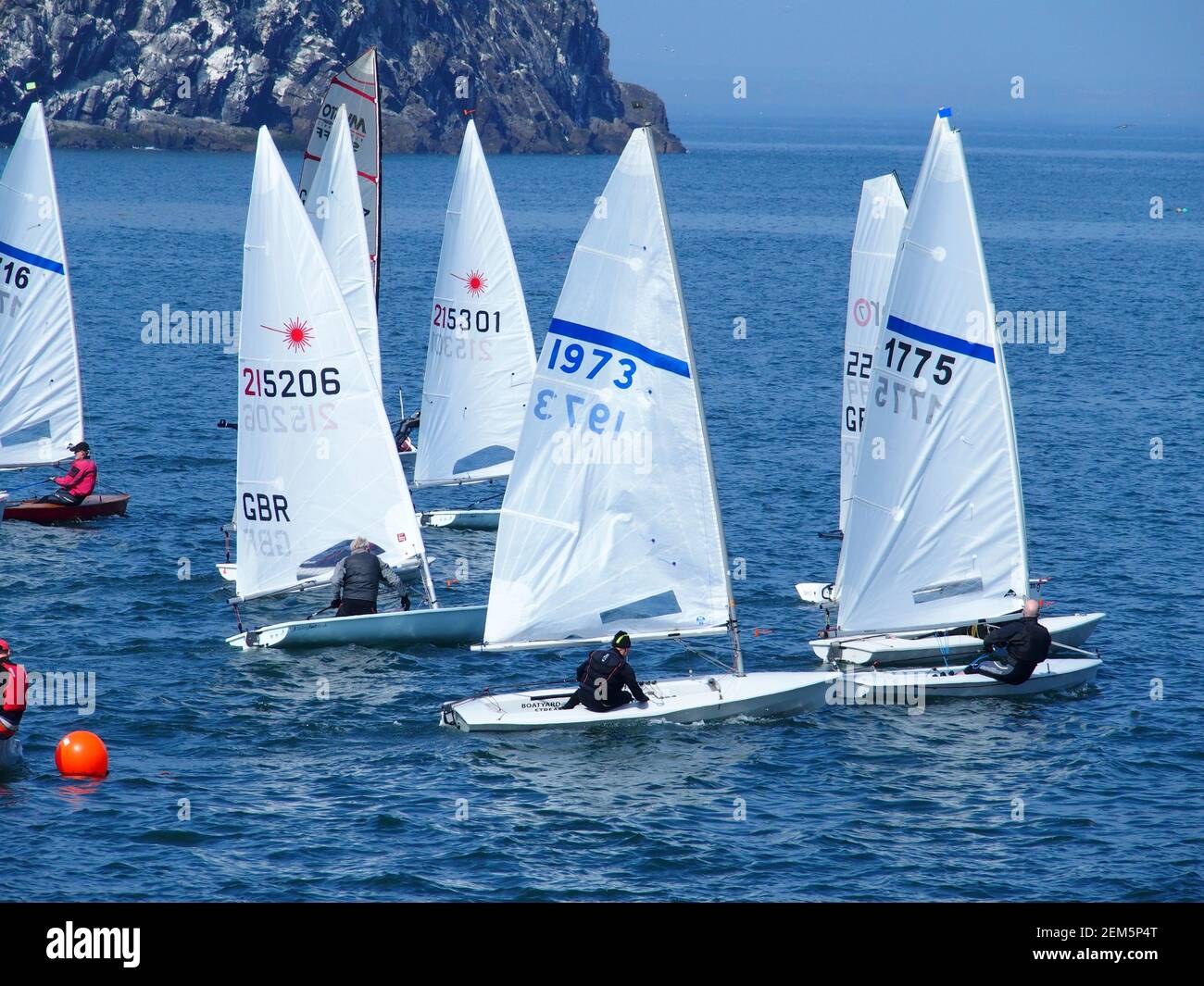 Sailing Dinghies racing at North Berwick Stock Photo Alamy