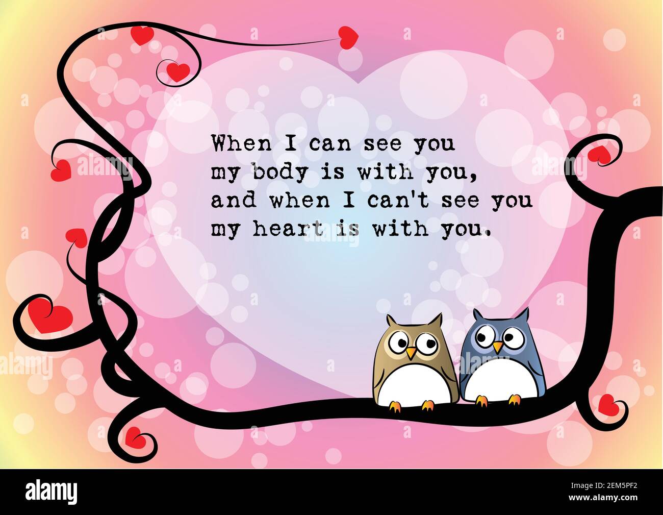 vector cartoon owls Love words Stock Vector Image &amp; Art - Alamy