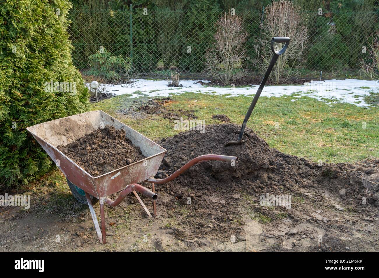 Spring cleaning work in the garden Stock Photo Alamy